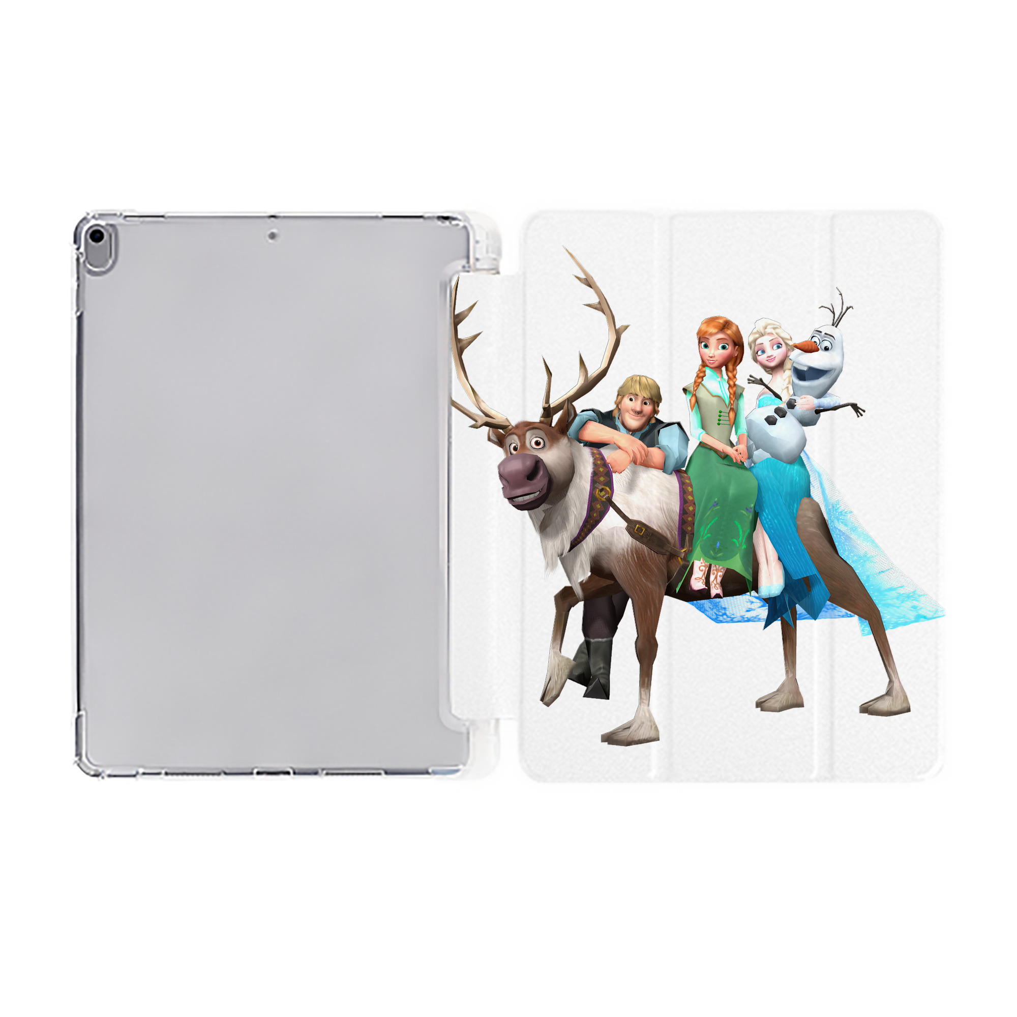 （画像用） アナと雪の女王 アンナ エルサ Frozen Anna Elsa IPad ケース ペン収納付き 三つ折りスタンド PUレザー×シリコン 対応機種9.5/10.5/10.9インチ